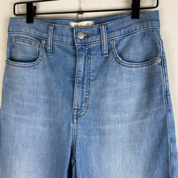 Madewell Slim Wide Leg Jeans Size 27 Eastwick Blue Crop Stretch Denim Staple - Picture 8 of 14